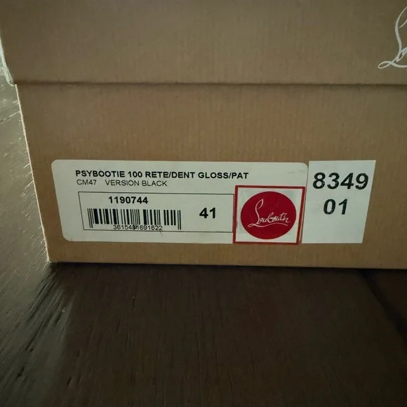 Christian Louboutin Black and Cream Lace Ankle Boots - Picture 3 of 7